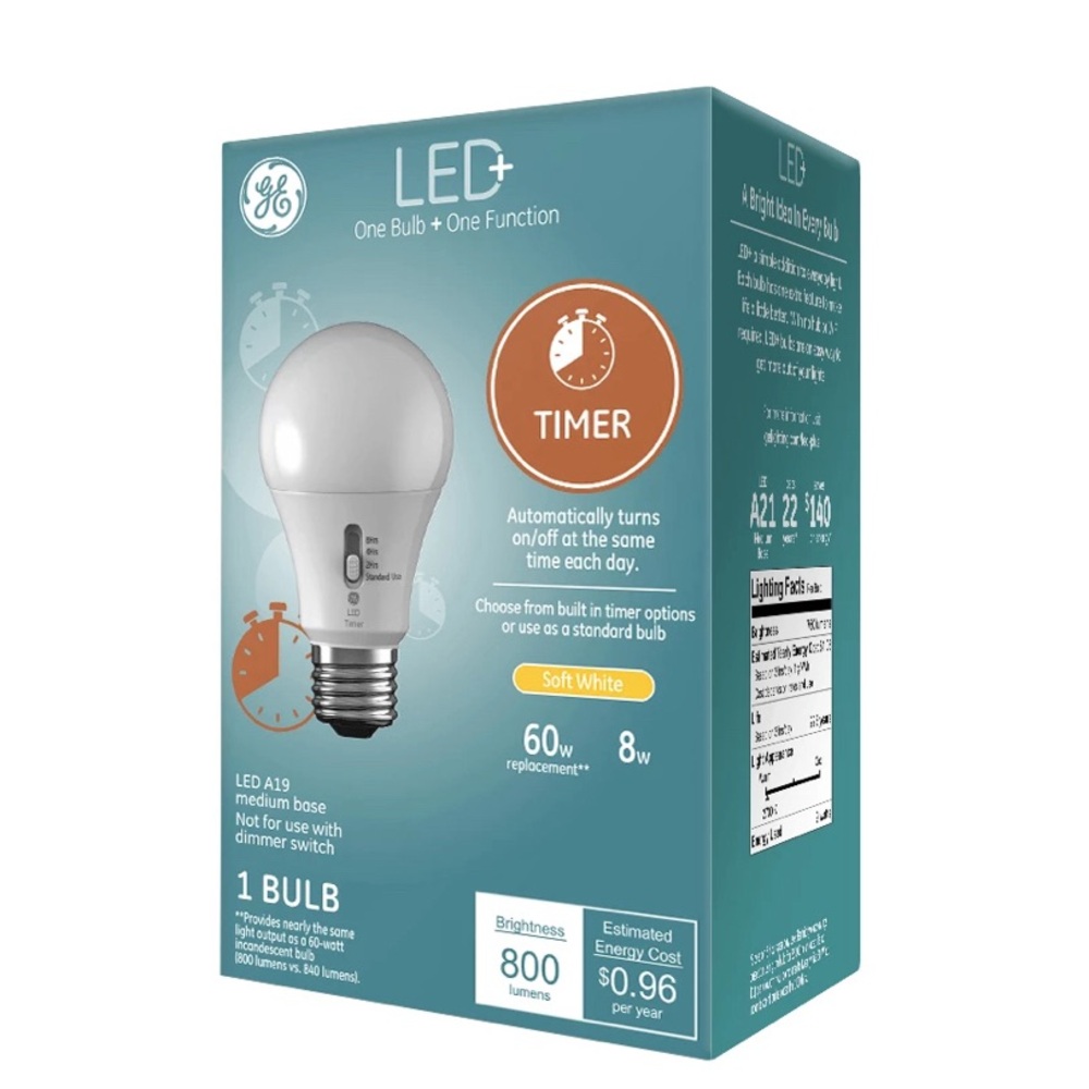 GE LED+ Timer Light Bulb - Soft White